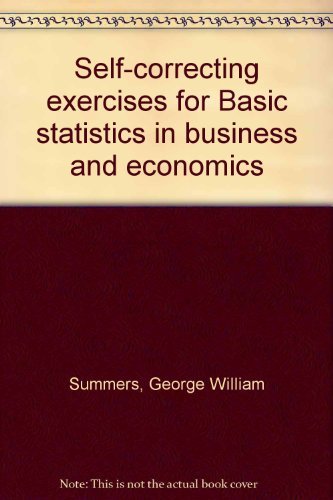 Beispielbild fr Self-correcting exercises for Basic statistics in business and economics zum Verkauf von HPB-Red