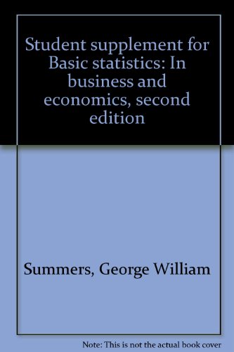 Stock image for Student supplement for Basic statistics: In business and economics, second edition for sale by Unique Books For You
