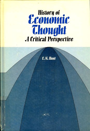 Beispielbild fr History of Economic Thought : A Critical Perspective zum Verkauf von Better World Books