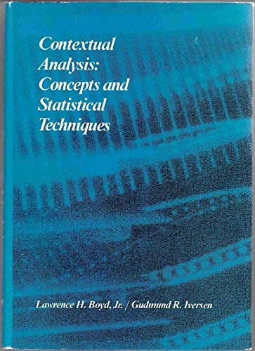 Stock image for Contextual Analysis : Concepts and Statistical Techniques for sale by Better World Books