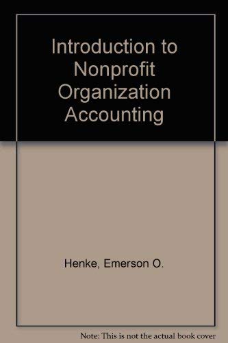 Stock image for Introduction to Nonprofit Organization Accounting for sale by BookHolders