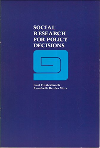 Beispielbild fr Social research for policy decisions zum Verkauf von Wonder Book