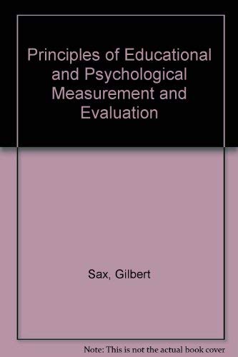 9780534008321: Principles of educational and psychological measurement and evaluation