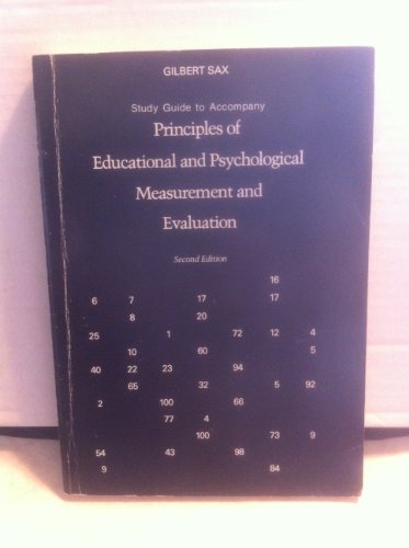 Study Guide to Accompany Principles of Educational and Psychological Measurement and Evaluation