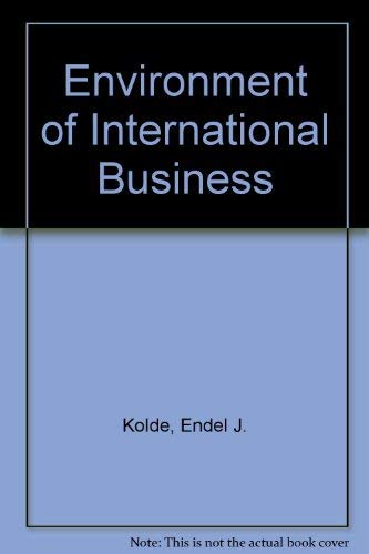 Stock image for Environment of International Business for sale by Redux Books