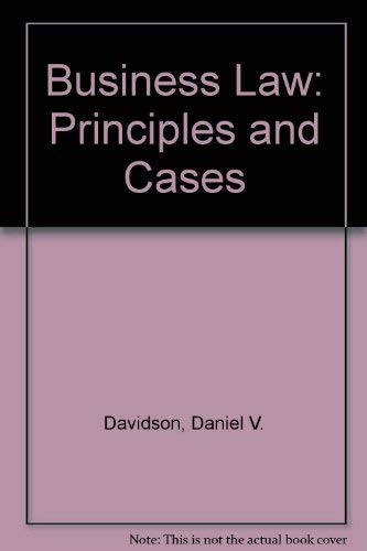 Imagen de archivo de Business law: Principles and cases a la venta por HPB-Red