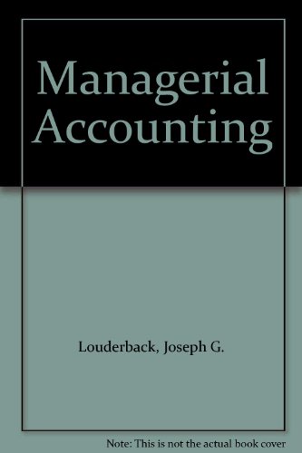 Beispielbild fr Managerial accounting zum Verkauf von Wonder Book