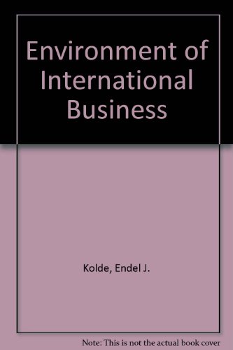 Stock image for Environment of International Business for sale by Better World Books