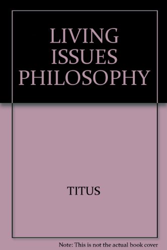 neuvième édition par Titus couverture rigide Living Issues in Philosophy 