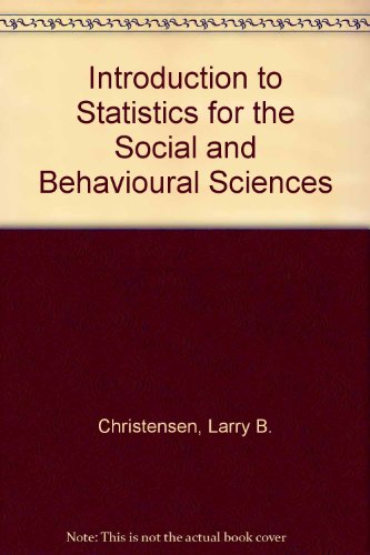 9780534056100: Introduction to statistics for the social and behavioral sciences
