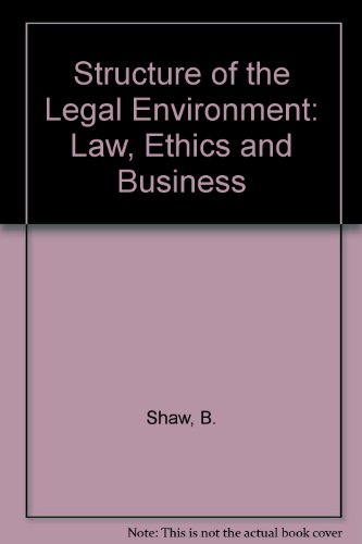 Imagen de archivo de Structure of the Legal Environment: Law, Ethics and Business a la venta por NEPO UG