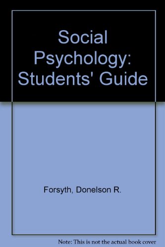 Stock image for Social Psychology: Students' Guide for sale by BooksRun