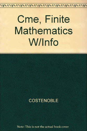 Stock image for Cme, Finite Mathematics W/Info for sale by HPB-Red