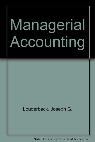 Stock image for Managerial accounting (Watts Library) for sale by HPB-Red