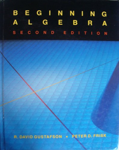 Beginning algebra (9780534087487) by Gustafson, R. David