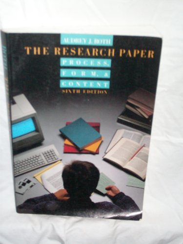 Imagen de archivo de The research paper: Process, form, and content a la venta por Wonder Book