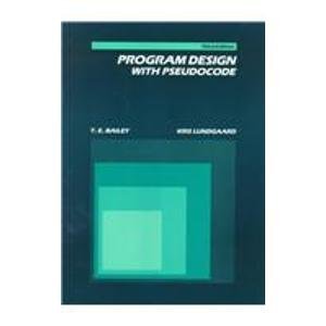 9780534099725: Programme Design with Pseudocode (Computer Program Language)