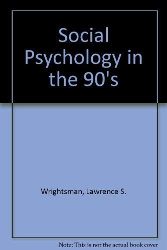 Beispielbild fr Social Psychology in the `90s zum Verkauf von Better World Books