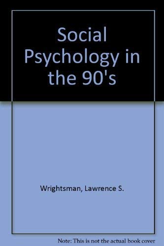 Stock image for Social Psychology in the `90s for sale by Better World Books