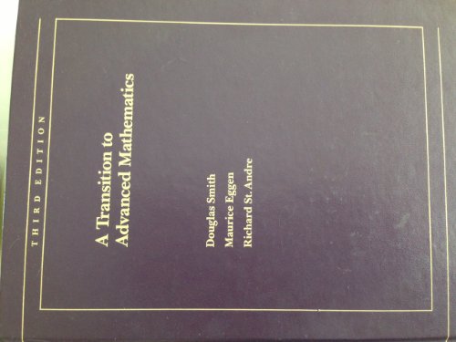 Imagen de archivo de A Transition to Advanced Mathematics a la venta por Front Cover Books