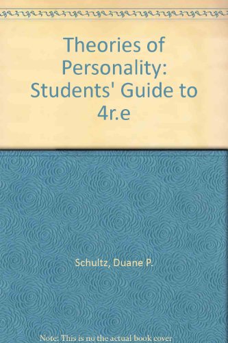Stock image for Theories of Personality: Students' Guide to 4r.e for sale by HPB-Red