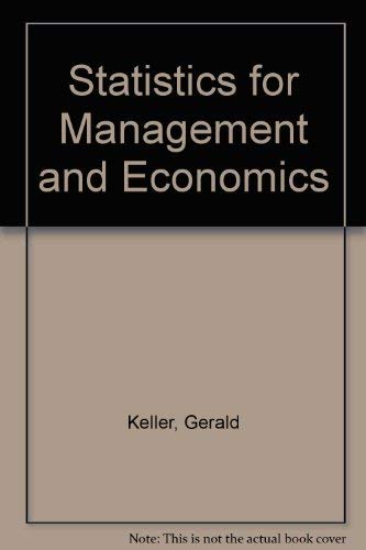 Stock image for Statistics for Management and Economics: a Systematic Approach (Business Statistics) for sale by Alien Bindings