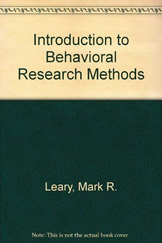 Imagen de archivo de Introduction to Behavioral Research Methods a la venta por Better World Books