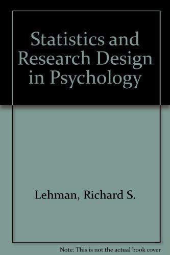 Stock image for Statistics and Research Design in Psychology for sale by WorldofBooks