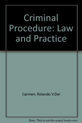 Beispielbild fr Criminal procedure: Law and practice zum Verkauf von Wonder Book