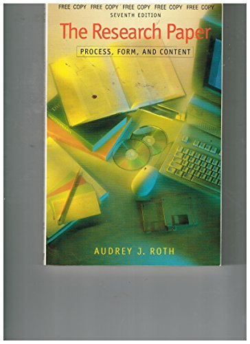 Stock image for The Research Paper: Process, Form, and Content - (7th / Seventh Edition) for sale by Goodwill Books