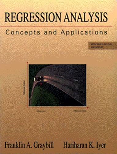 Beispielbild fr Regression Analysis : Concepts and Applications zum Verkauf von Better World Books