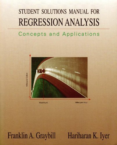 Student Solutions Manual for Regression Analysis: Concepts and Applications (9780534198763) by Graybill, Franklin A.; Iyer, Hariharan