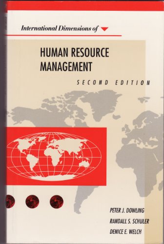 Imagen de archivo de International Dimensions of Human Resource Management (A volume in the Wadsworth International Dimensions of Business Series) a la venta por BookHolders