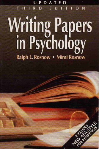 Imagen de archivo de Writing Papers in Psychology: A Student Guide, 3rd Updated a la venta por SecondSale