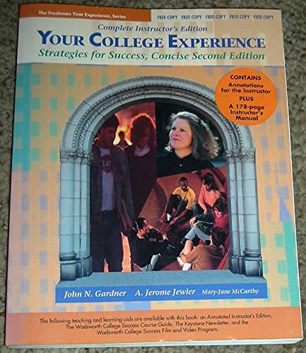 9780534265229: Complete Instructor's Edition YOUR COLLEGE EXPERIENCE (Stratgies for Success, Concise Second Edition)