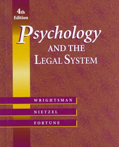 Imagen de archivo de Psychology and the Legal System a la venta por Wonder Book