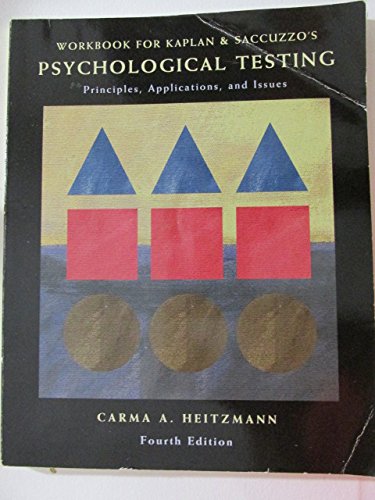 Imagen de archivo de Student Workbook for Psychological Testing: Principles, Applications, and Issues a la venta por Books of the Smoky Mountains