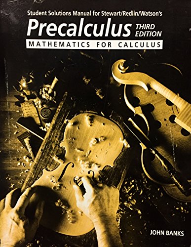 Stock image for Student Solutions Manual for Stewart/Redlin/Watson S Precalculus: Mathematics for Calculus for sale by ThriftBooks-Dallas