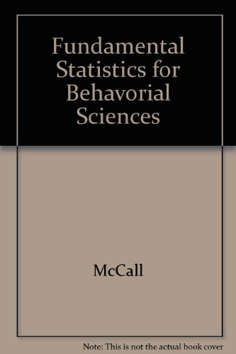 Imagen de archivo de Study Guide for McCall  s Fundamental Statistics for Behavioral Sciences a la venta por HPB-Red