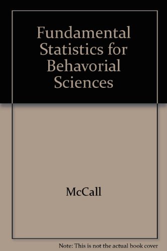 Stock image for Study Guide for McCall  s Fundamental Statistics for Behavioral Sciences for sale by HPB-Red