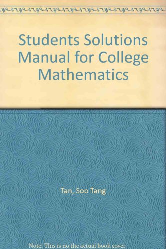 Imagen de archivo de Student Solutions Manual for Tans College Mathematics a la venta por Hawking Books