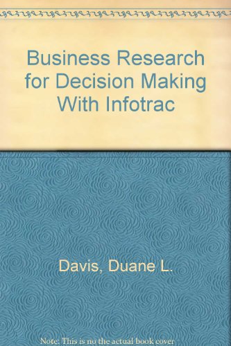 Stock image for Business Research for Decision Making (with InfoTrac) for sale by HPB-Red