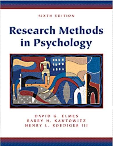 Imagen de archivo de Research Methods in Psychology a la venta por Better World Books