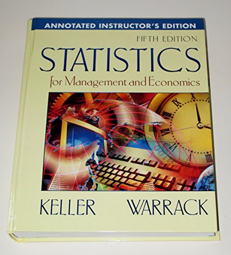 Statistics for Management and Economics : Annotated Instructor's Edition (5th Ed. with CD-ROM)
