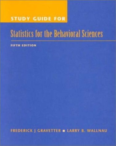 Imagen de archivo de Study Guide for Statistics for the Behavioral Sciences a la venta por Orion Tech