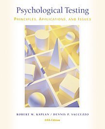 Stock image for Psychological Testing: Principles, Applications, and Issues (with InfoTrac) for sale by SecondSale