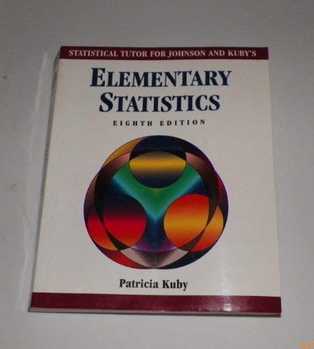 Imagen de archivo de Elementary Statistics : Statistical Tutor (Statistics Ser.) a la venta por Top Notch Books
