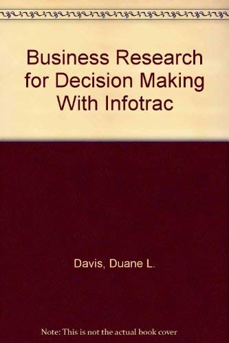 9780534374297: Business Research for Decision Making (with InfoTrac and SPSS CD)
