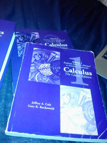 Imagen de archivo de Student Solutions Manual, Vol. 1 for Swokowski's Calculus: The Classic Edition a la venta por SecondSale