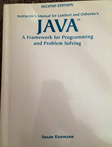 Im Java Frmwk Pgrm and Prob 2E (9780534382780) by Lambert